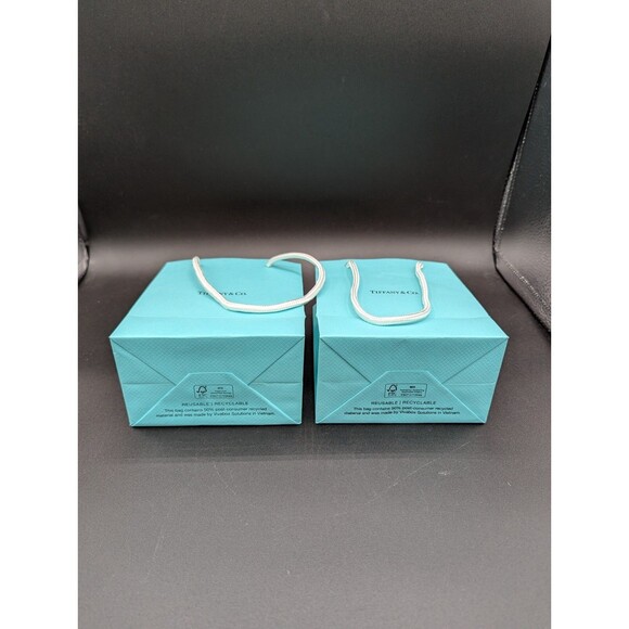 Tiffany & Co. Lot of 2 Paper Shopping Gift Bag 6" x 5" x 3" - Picture 7 of 7